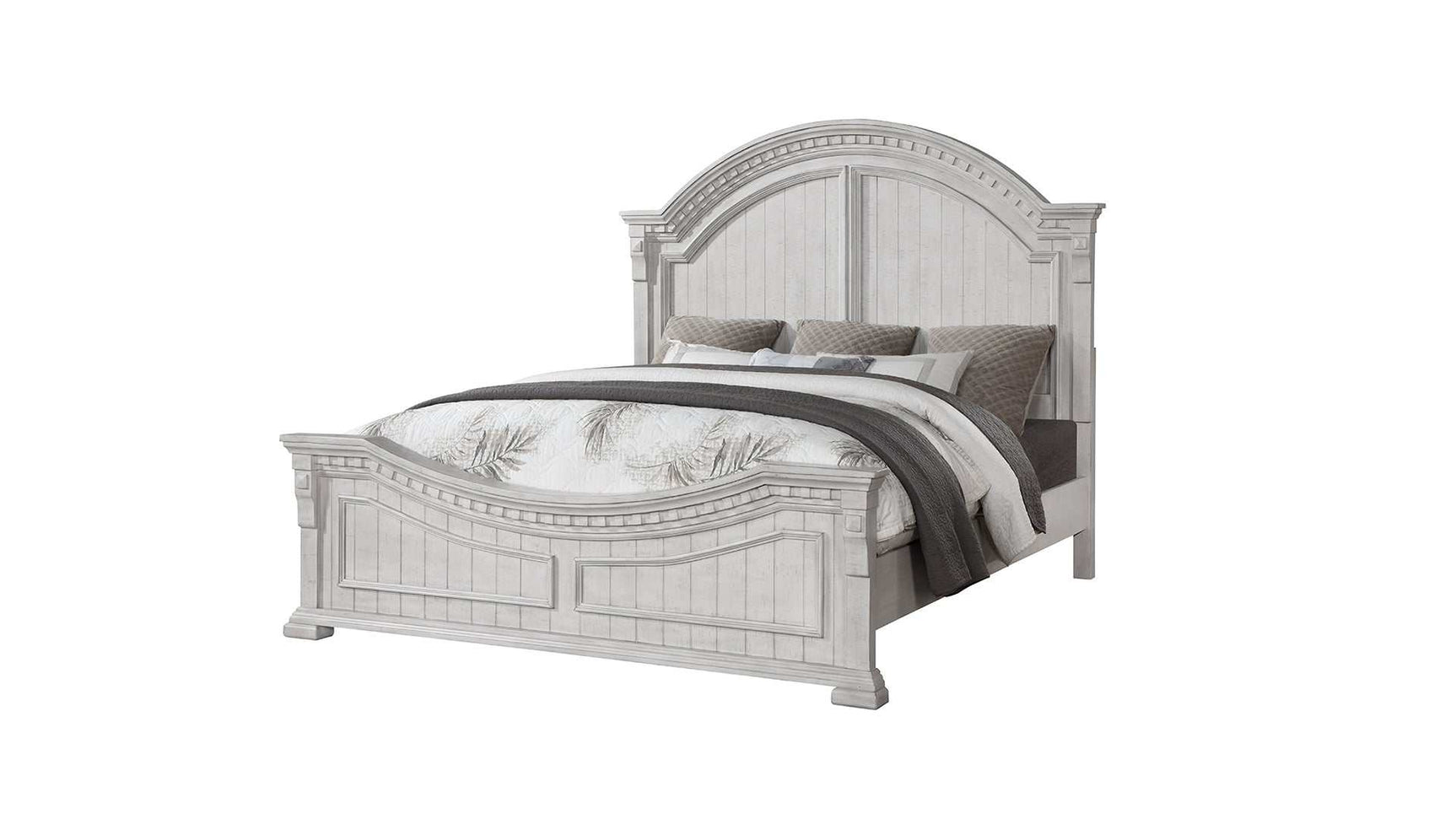 Faith Antique White King Bedroom Set / 5pc - Ornate Home