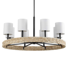 Faiyam Bronze/White 8 Light Rattan Chandelier - Ornate Home