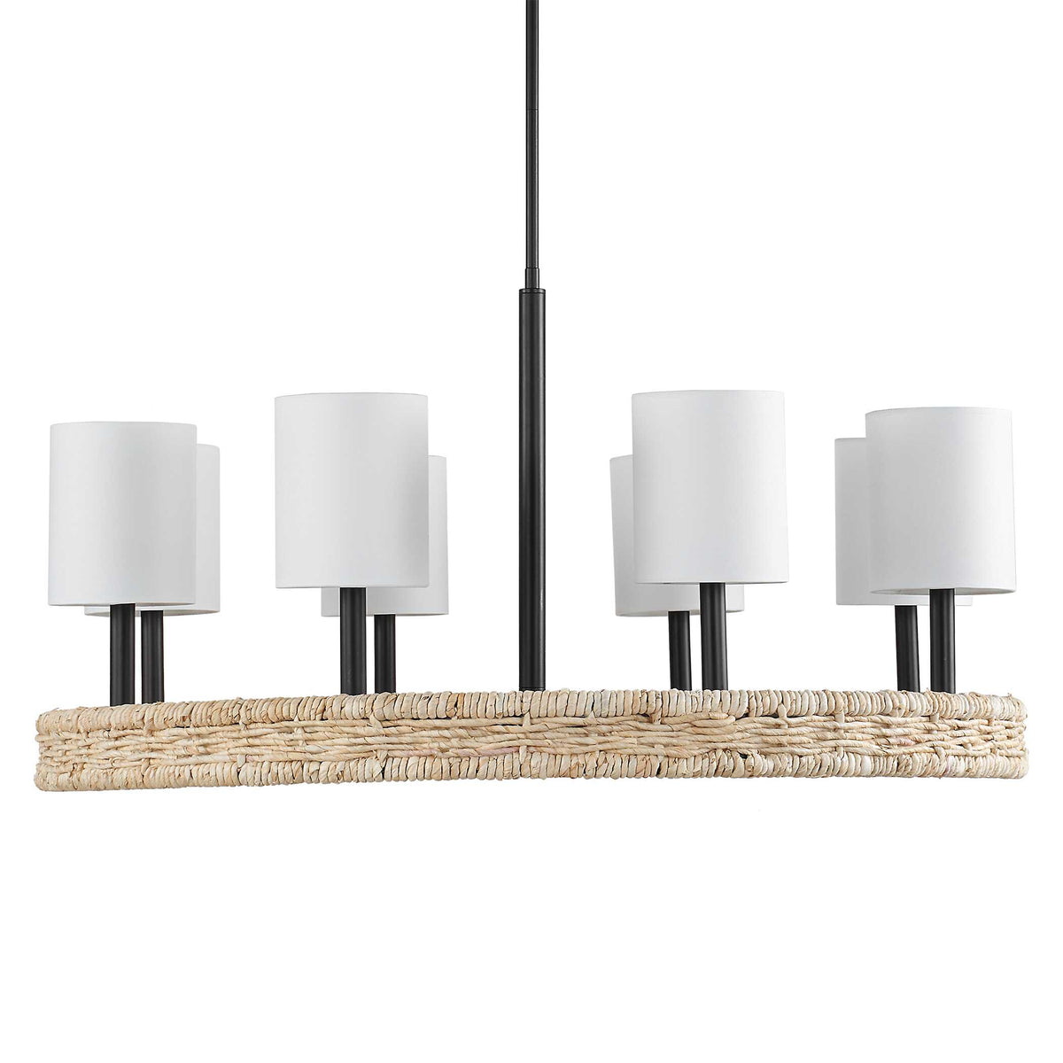 Faiyam Bronze/White 8 Light Rattan Chandelier - Ornate Home