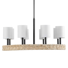 Faiyam Bronze/White 8 Light Rattan Chandelier - Ornate Home