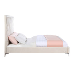 Faiz Beige Velvet Bed - Ornate Home