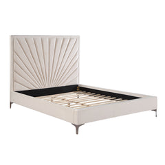 Faiz Beige Velvet Bed - Ornate Home