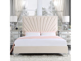 Faiz Beige Velvet Bed - Ornate Home