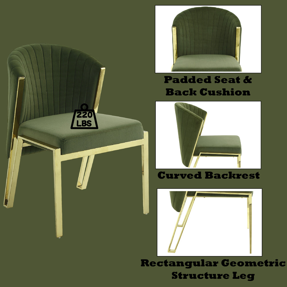 Fallon Green Side Chair (Set of 2) - Ornate Home