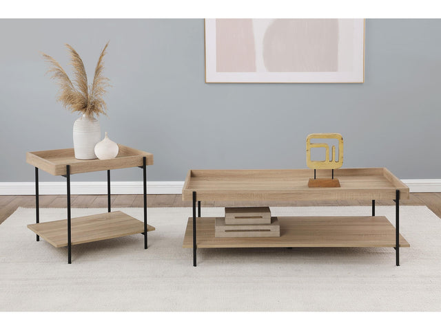 Fallon Natural 2-piece Rectangular Coffee and End Table Set - Ornate Home