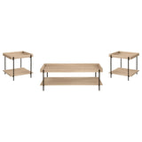 Fallon Natural 3-piece Rectangular Coffee and End Table Set - Ornate Home