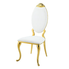 Fallon White & Mirrored Gold Finish Side Chair (Set of 2) - Ornate Home
