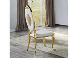 Fallon White & Mirrored Gold Finish Side Chair (Set of 2) - Ornate Home