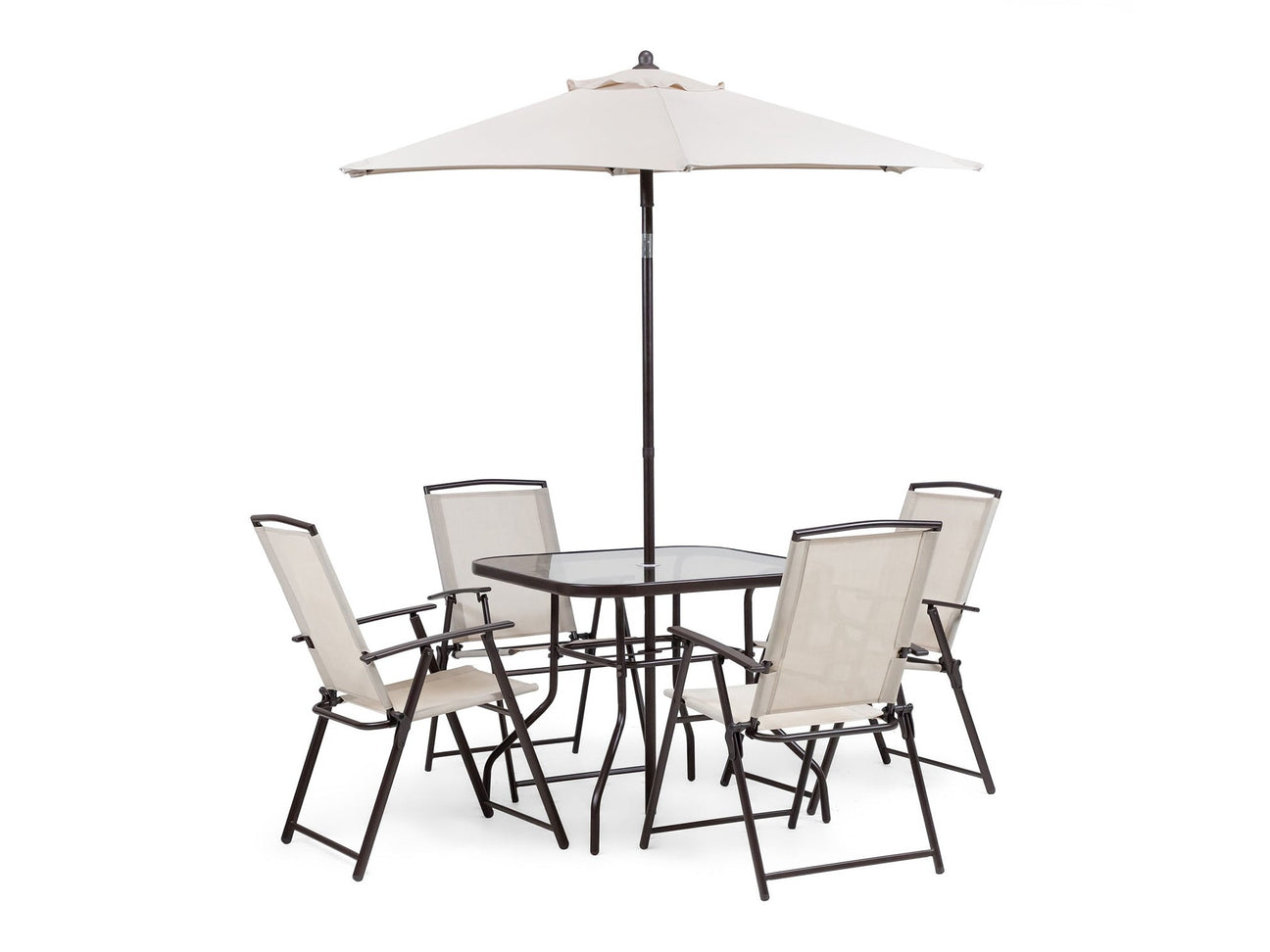 Fallone Beige 6 Pc. Outdoor Dining Set - Ornate Home