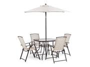 Fallone Beige 6 Pc. Outdoor Dining Set - Ornate Home