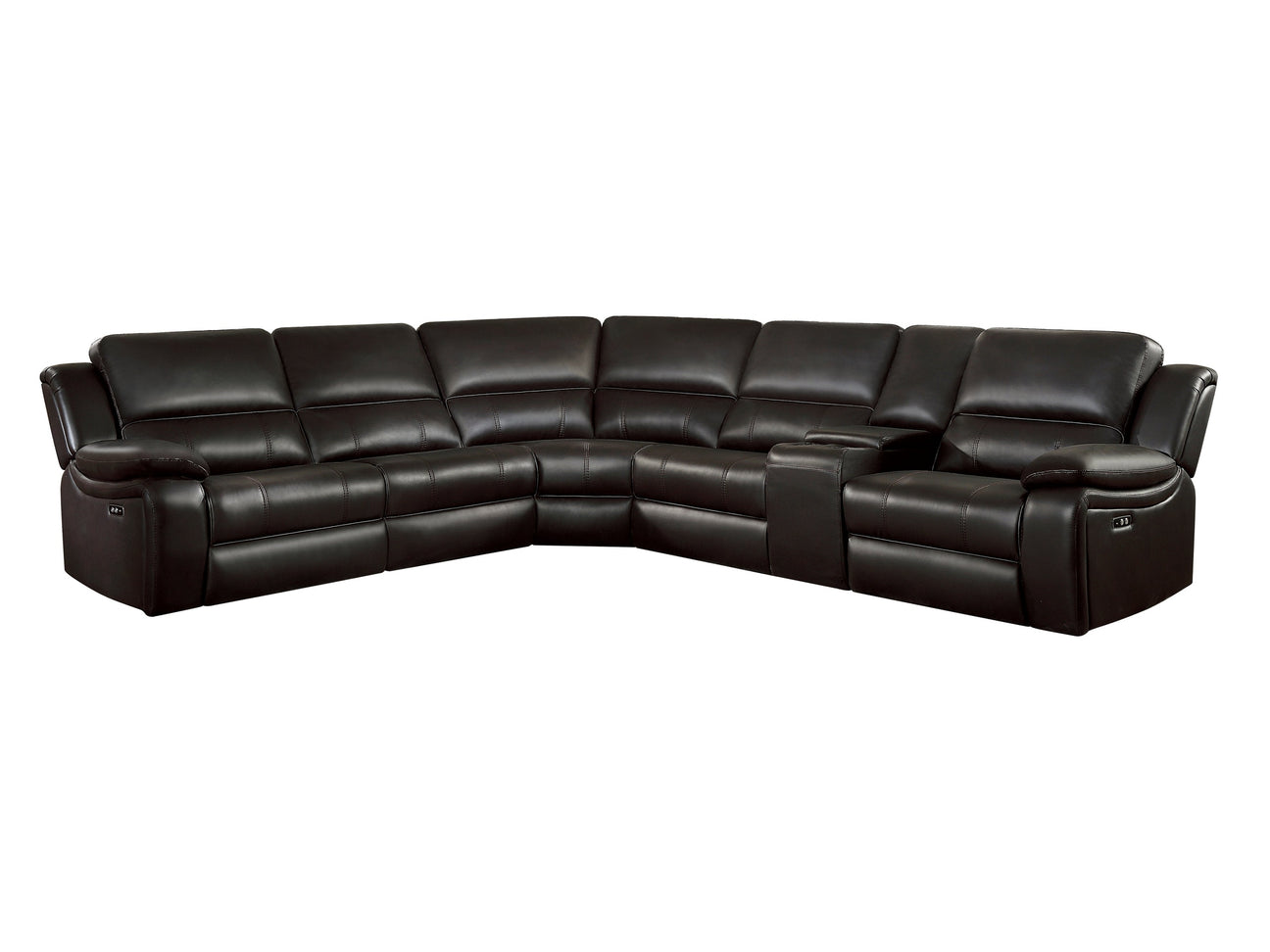 Falun Brown 6-Piece Modular Power Reclining Sectional - Ornate Home
