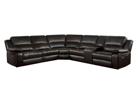 Falun Brown 6-Piece Modular Power Reclining Sectional - Ornate Home