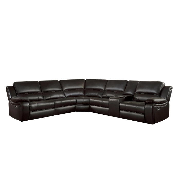 Falun Brown 6-Piece Modular Power Reclining Sectional - Ornate Home