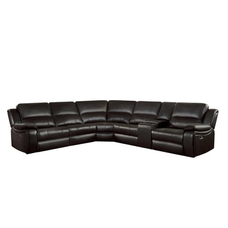 Falun Brown 6-Piece Modular Power Reclining Sectional - Ornate Home