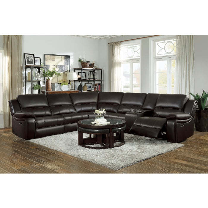 Falun Brown 6-Piece Modular Power Reclining Sectional - Ornate Home