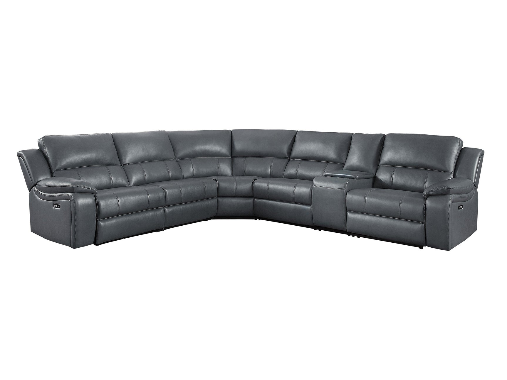 Falun Gray 6-Piece Modular Power Reclining Sectional - Ornate Home