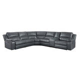 Falun Gray 6-Piece Modular Power Reclining Sectional - Ornate Home