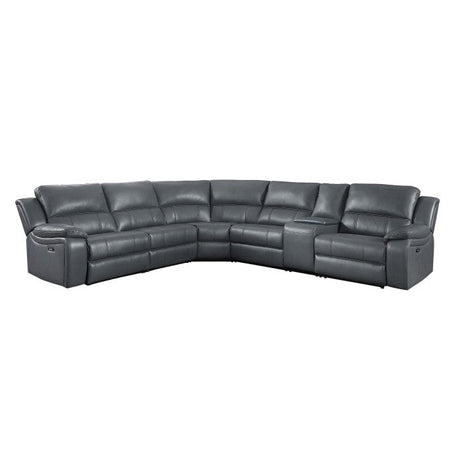 Falun Gray 6-Piece Modular Power Reclining Sectional - Ornate Home