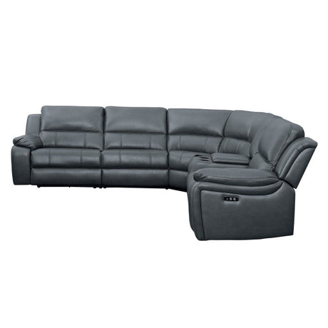 Falun Gray 6-Piece Modular Power Reclining Sectional - Ornate Home