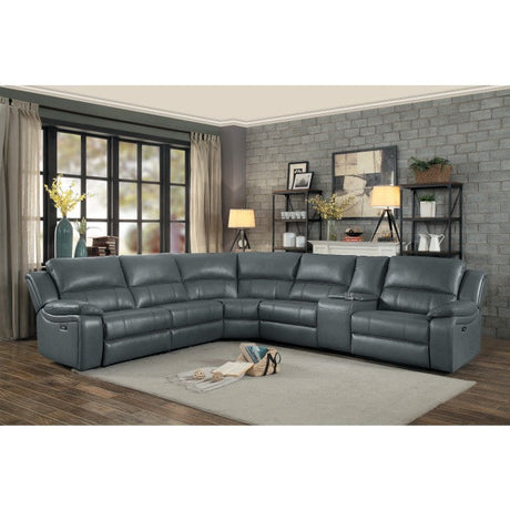 Falun Gray 6-Piece Modular Power Reclining Sectional - Ornate Home