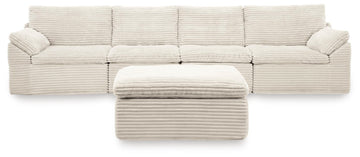 Fannin Ivory 4-Piece Sectional with Ottoman - Ornate Home