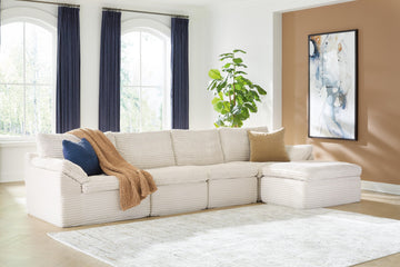 Fannin Ivory 4-Piece Sectional with Ottoman - Ornate Home