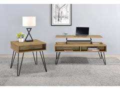 Fanning Golden Oak 2-piece Lift Top Coffee and End Table Set - Ornate Home