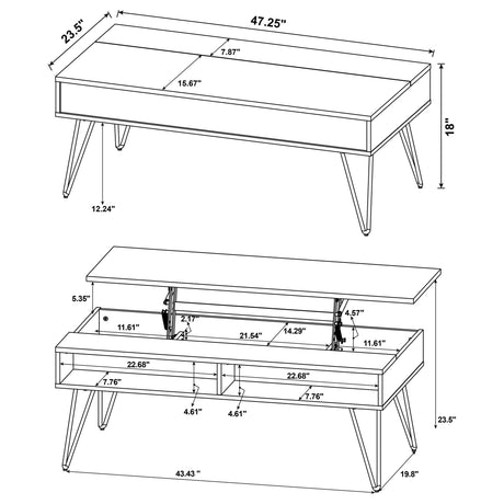 Fanning Golden Oak 2-piece Lift Top Coffee and End Table Set - Ornate Home