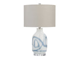 Fanning White/Blue Table Lamp - Ornate Home