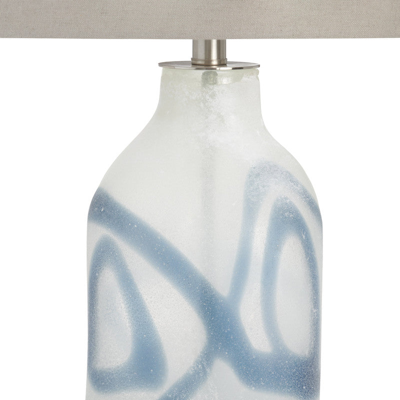 Fanning White/Blue Table Lamp - Ornate Home
