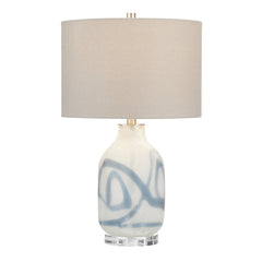 Fanning White/Blue Table Lamp - Ornate Home