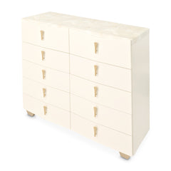 Fantosini Creamy Pearl 10-Drawer Mule Chest - Ornate Home