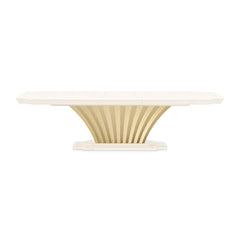 Fantosini Creamy Pearl Pedestal Dining Table - Ornate Home