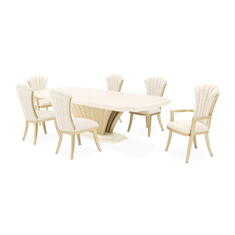 Fantosini Creamy Pearl Pedestal Dining Table - Ornate Home