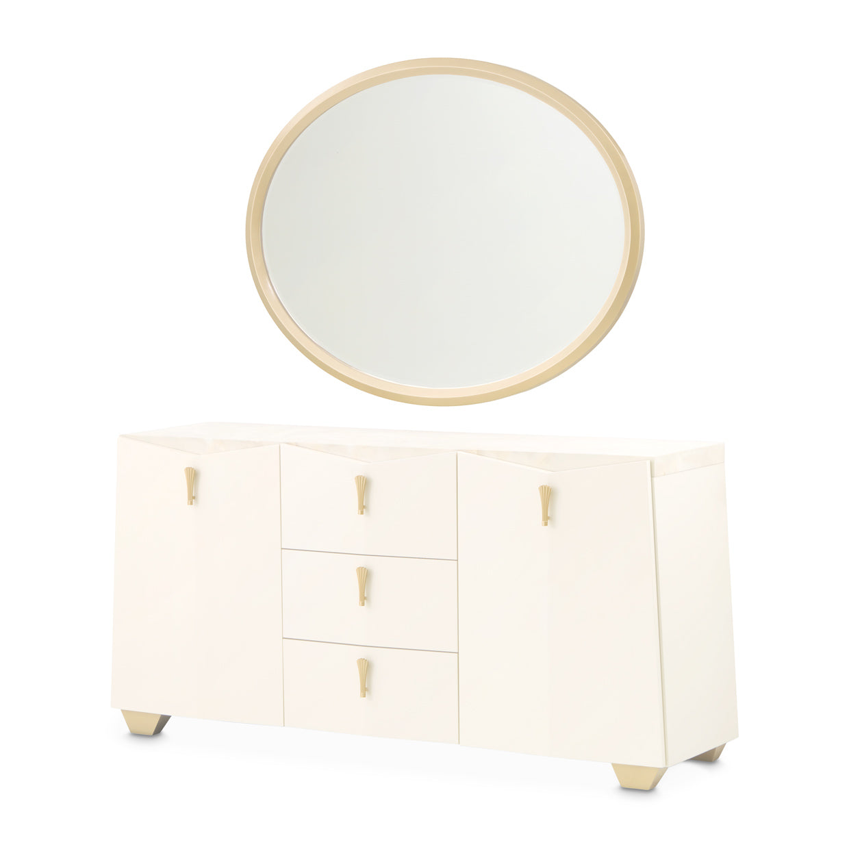 Fantosini Creamy Pearl Sideboard with Mirror - Ornate Home