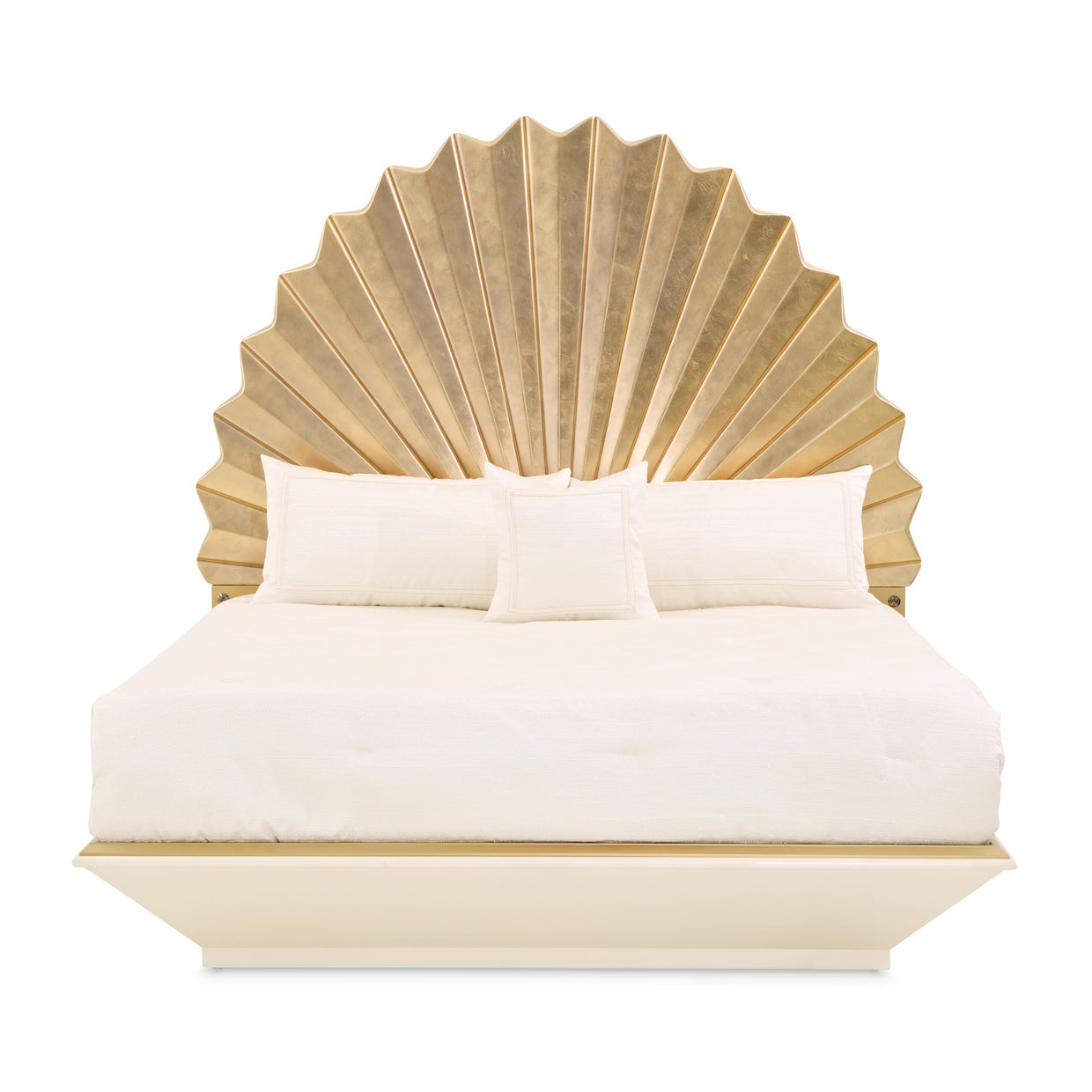 Fantosini Gold Leaf King Fan Bed - Ornate Home