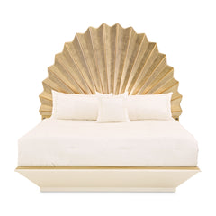 Fantosini Gold Leaf King Fan Bed - Ornate Home