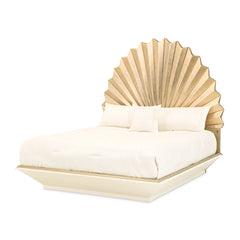 Fantosini Gold Leaf King Fan Bed - Ornate Home
