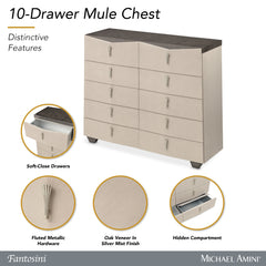 Fantosini Silver Mist 10-Drawer Mule Chest - Ornate Home