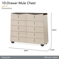 Fantosini Silver Mist 10-Drawer Mule Chest - Ornate Home