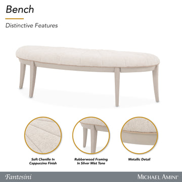 Fantosini Silver Mist Bed Bench - Ornate Home