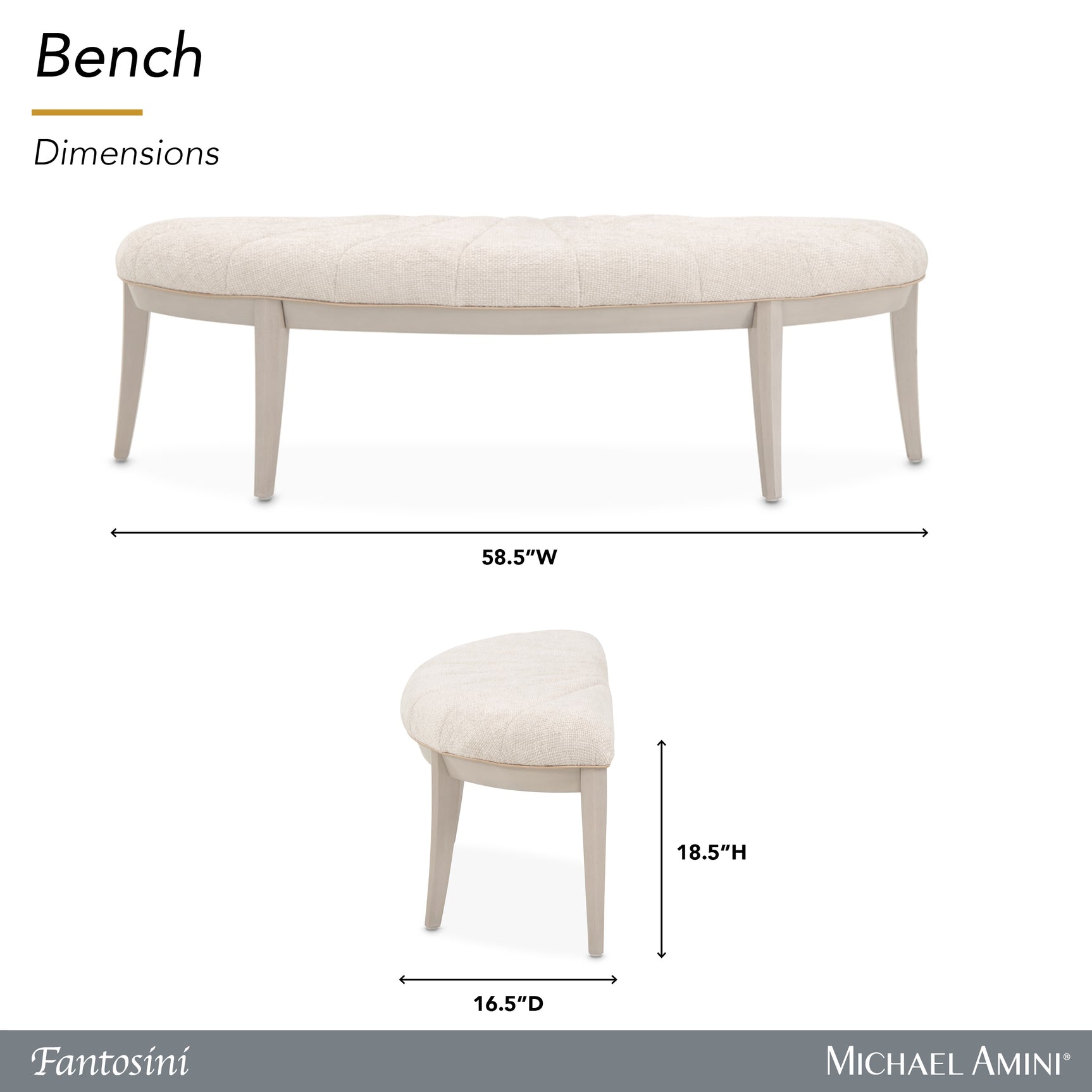Fantosini Silver Mist Bed Bench - Ornate Home