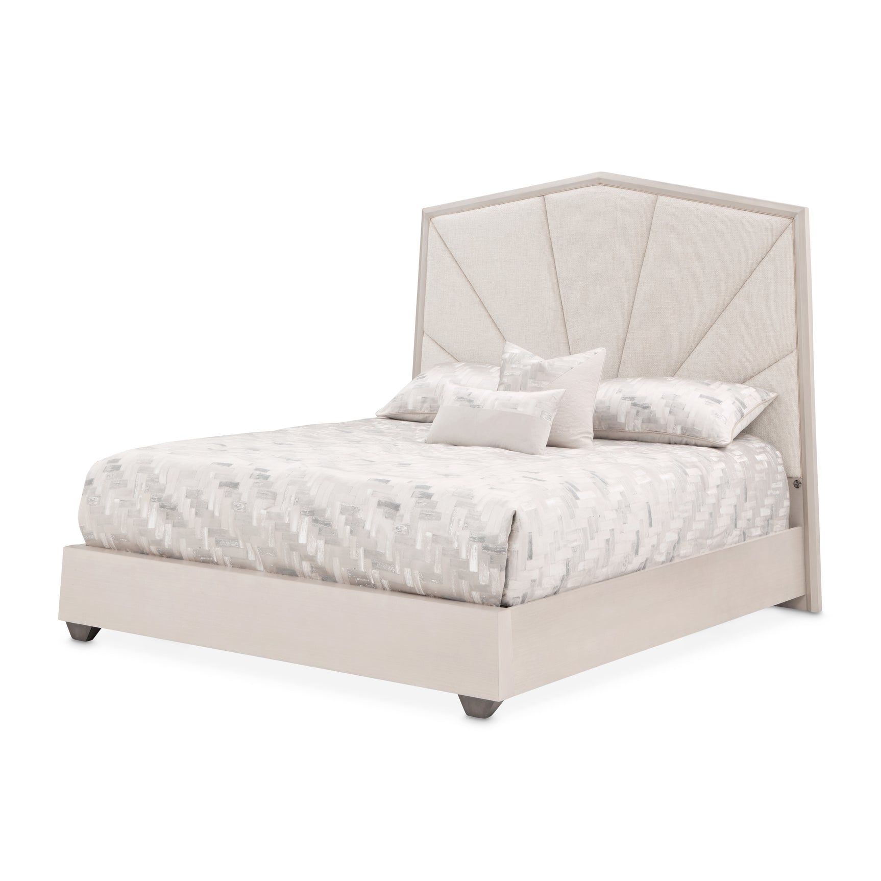 Fantosini Silver Mist/Cappuccino King Tufted Panel Bed - Ornate Home