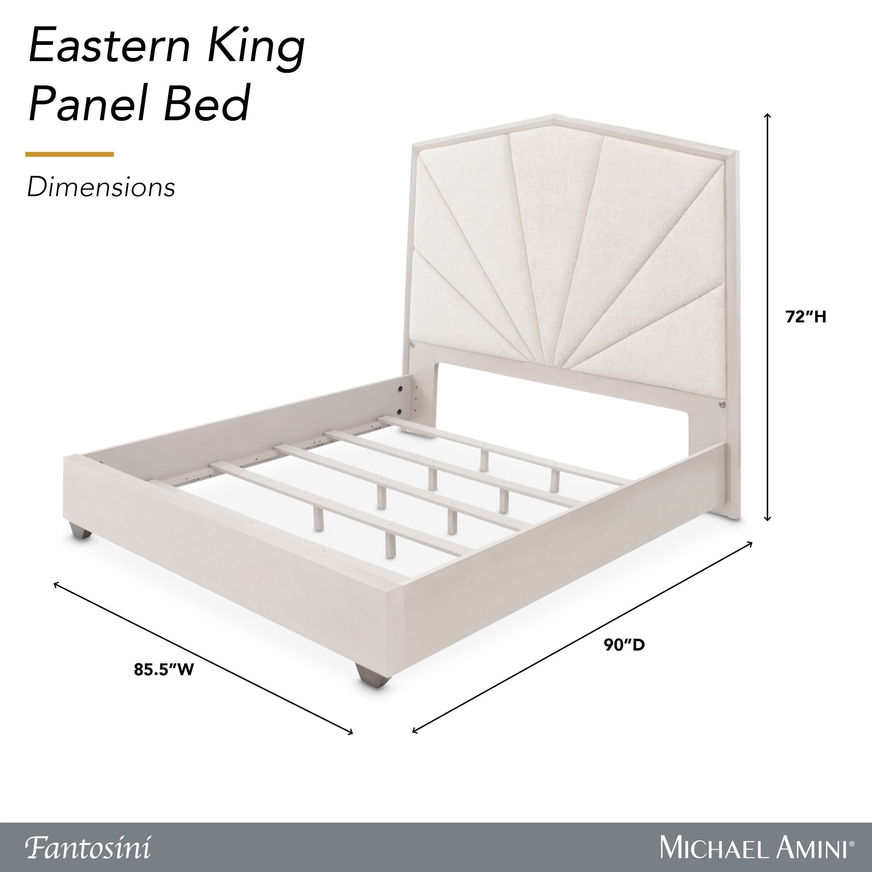 Fantosini Silver Mist/Cappuccino King Tufted Panel Bed - Ornate Home