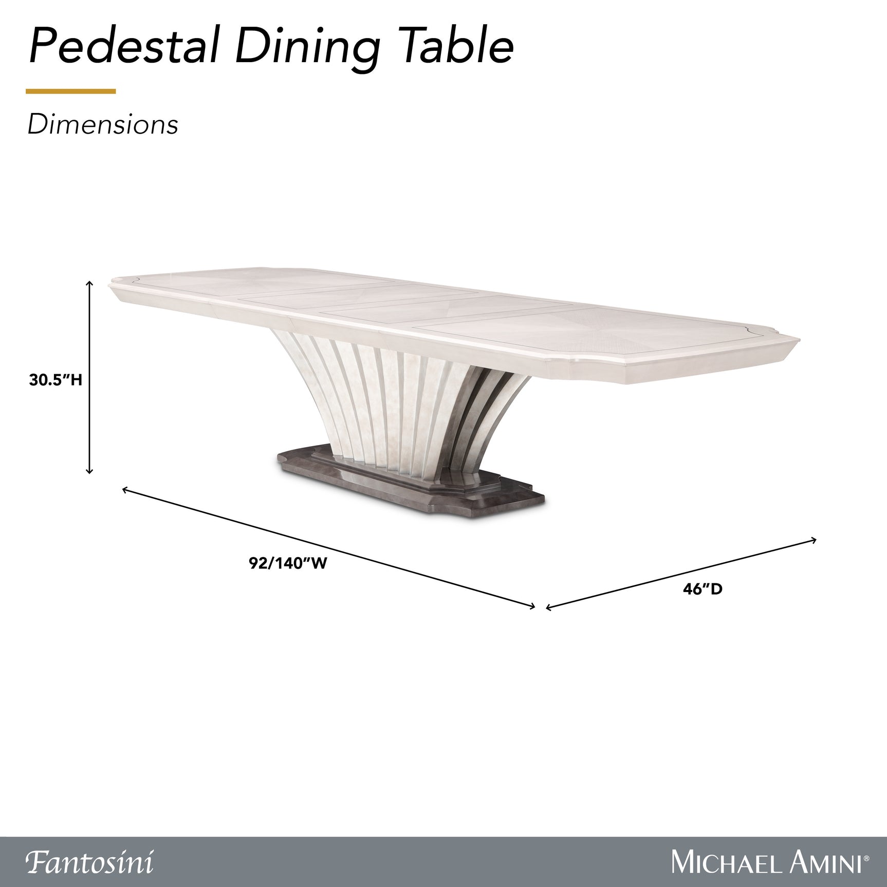 Fantosini Silver Mist Pedestal Dining Table - Ornate Home
