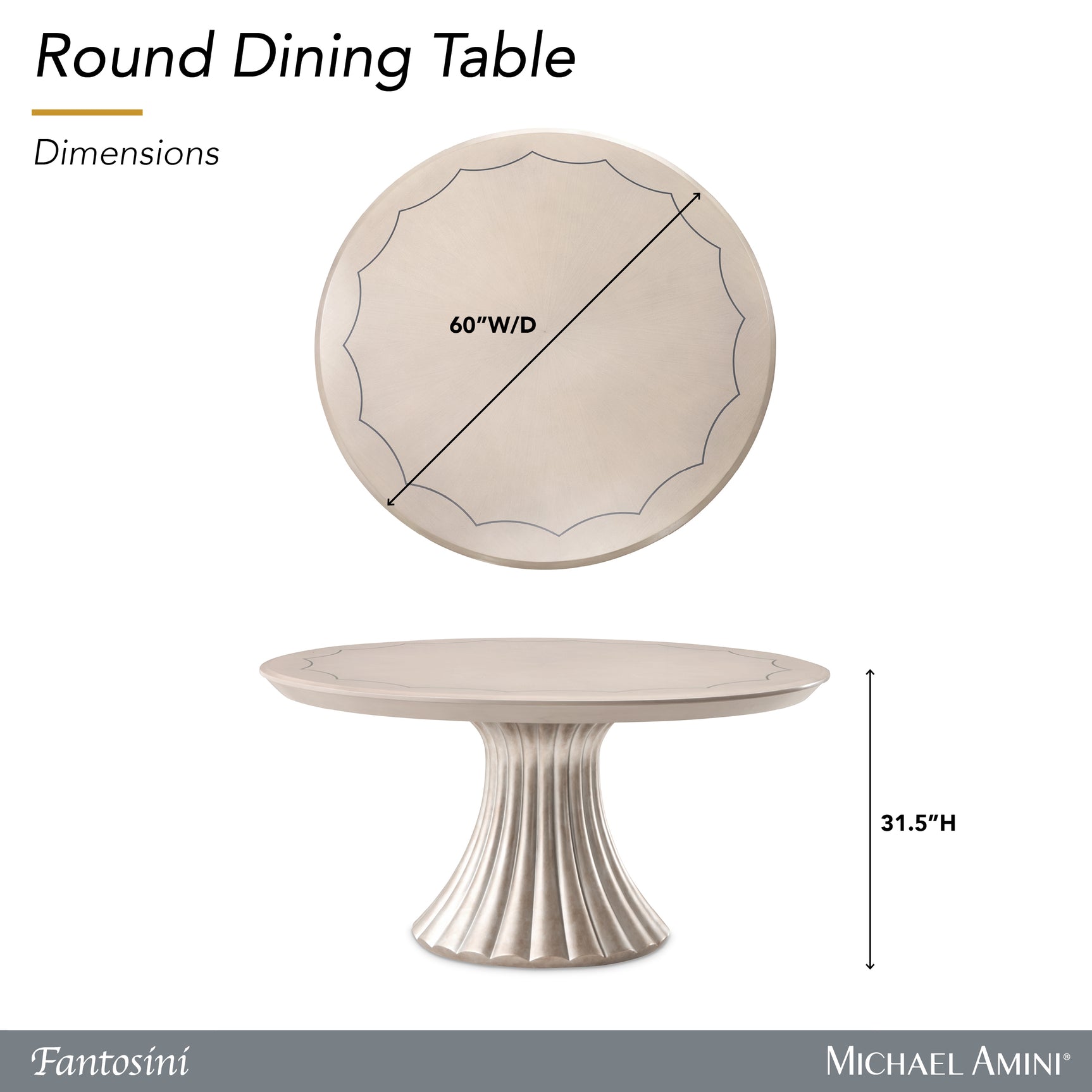 Fantosini Silver Mist Round Dining Table - Ornate Home