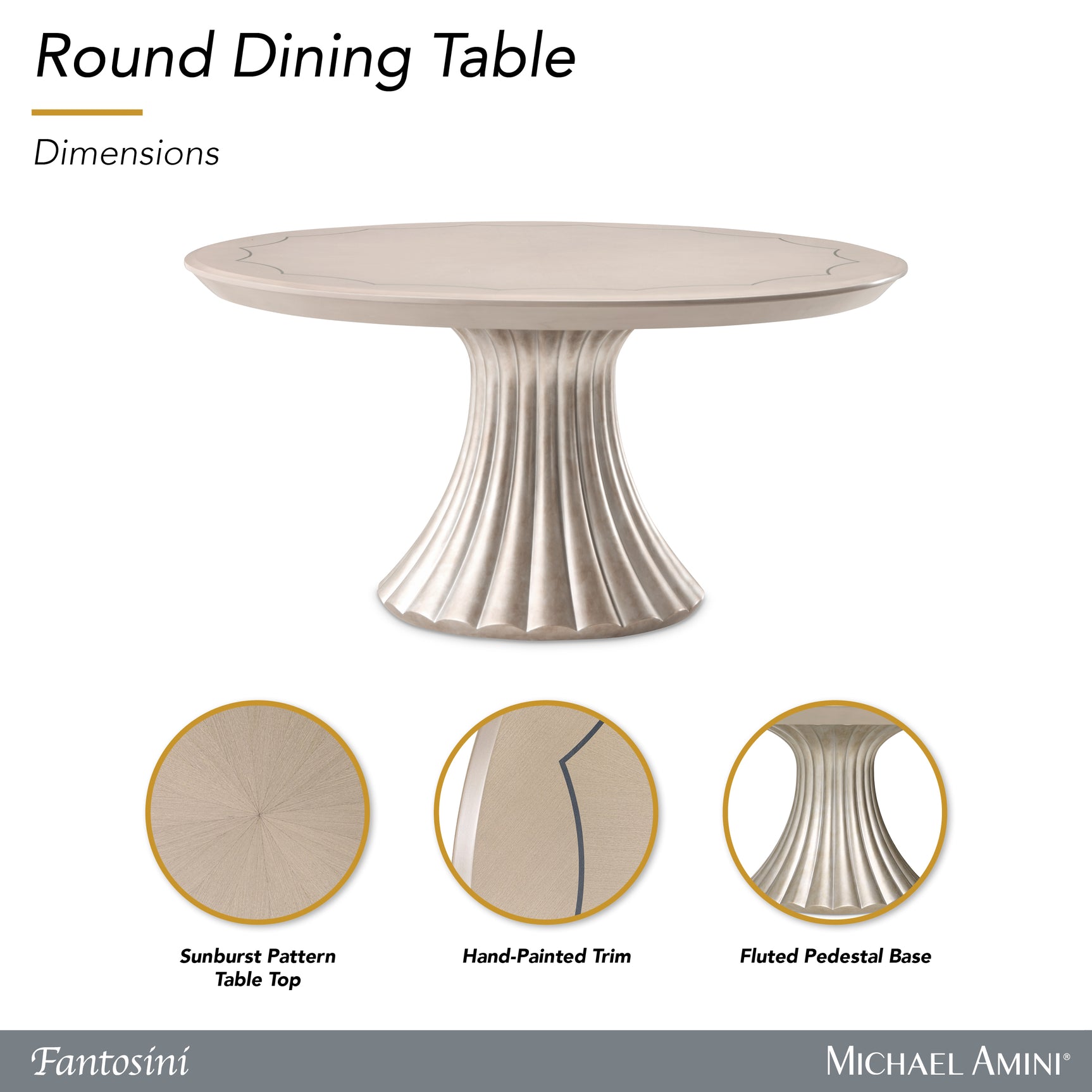 Fantosini Silver Mist Round Dining Table - Ornate Home