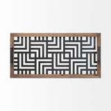 Fantuz Gray Metal, Wood and Glass Serving Tray - Ornate Home