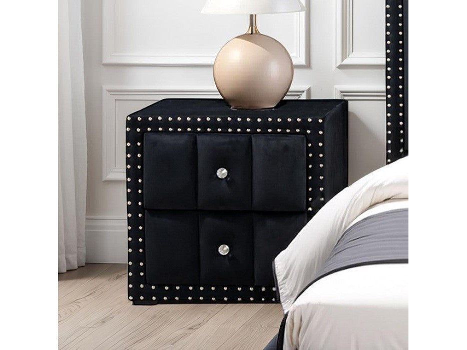 Farese Black Nightstand - Ornate Home