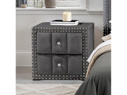 Farese Dark Gray Queen Bed w/ 2 Nightstands - Ornate Home
